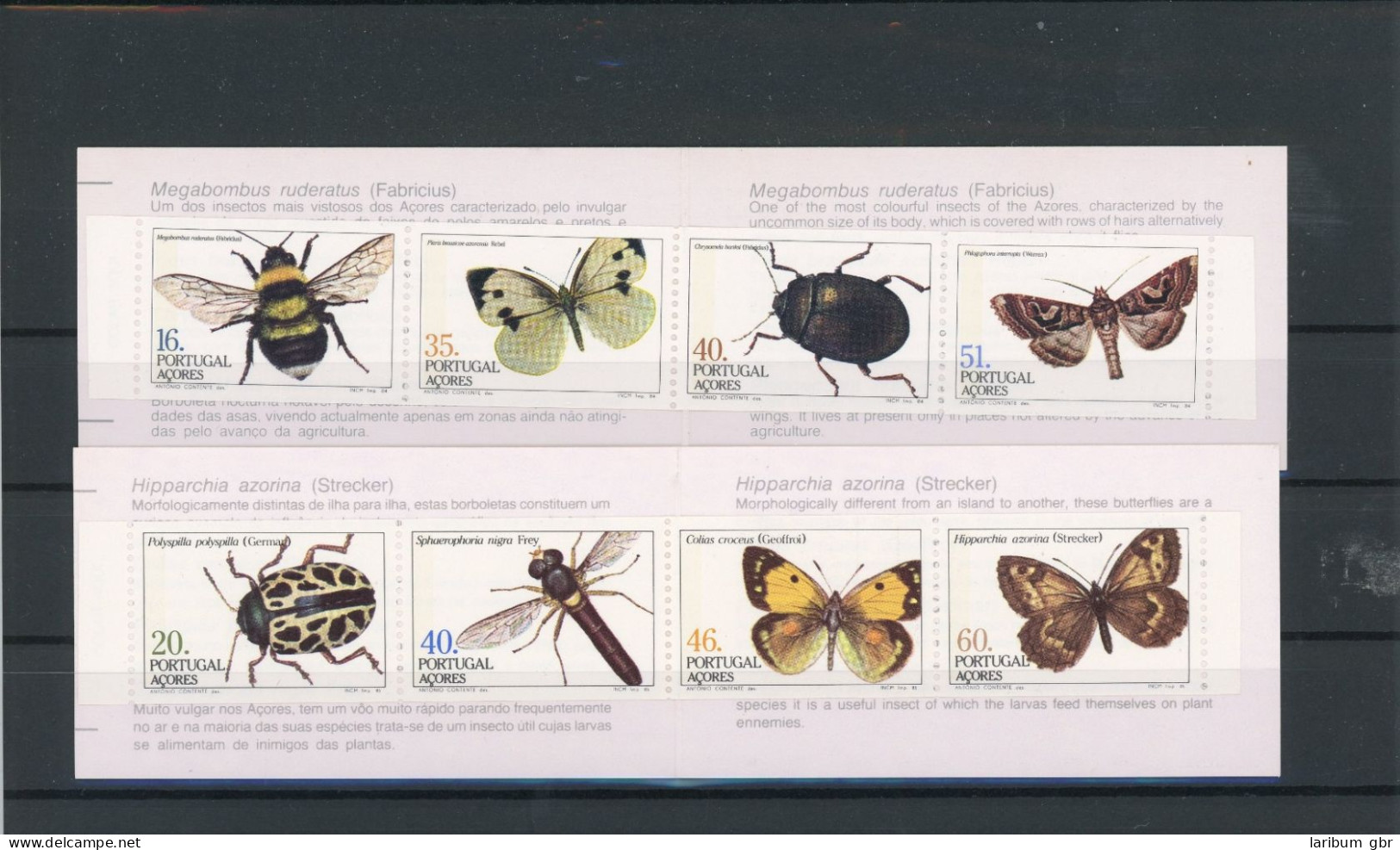 Portugal Azoren M-Heft 4+5 Postfrisch Insekten #JT933 - Açores