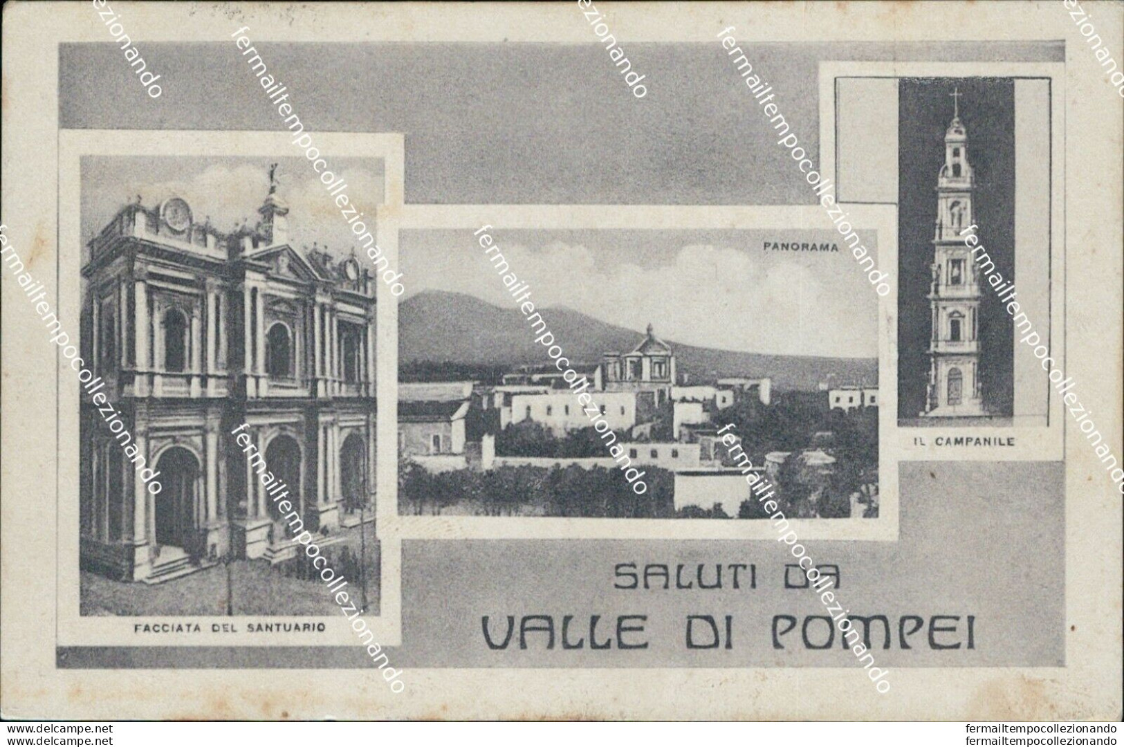 Bf384 Cartolina Saluti Da Valle Di Pompei 1928 Napoli - Napoli (Naples)