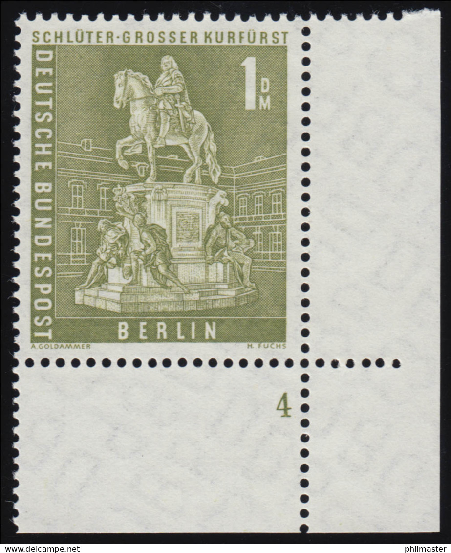 153w Stadtbilder 1 DM Ecke Ur Formnummer FN4 6-dg ** Postfrisch - Unused Stamps