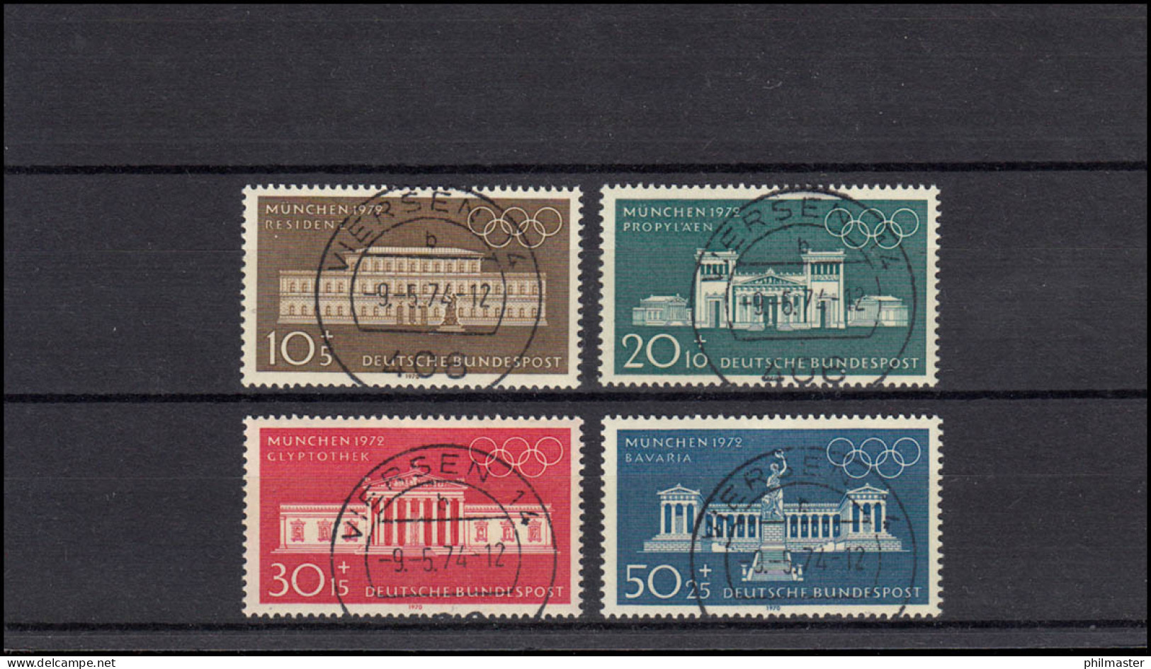 624-627 Olympia Sommerspiele München: Satz Mit Vollstempel Viersen 9.5.1974 - Used Stamps