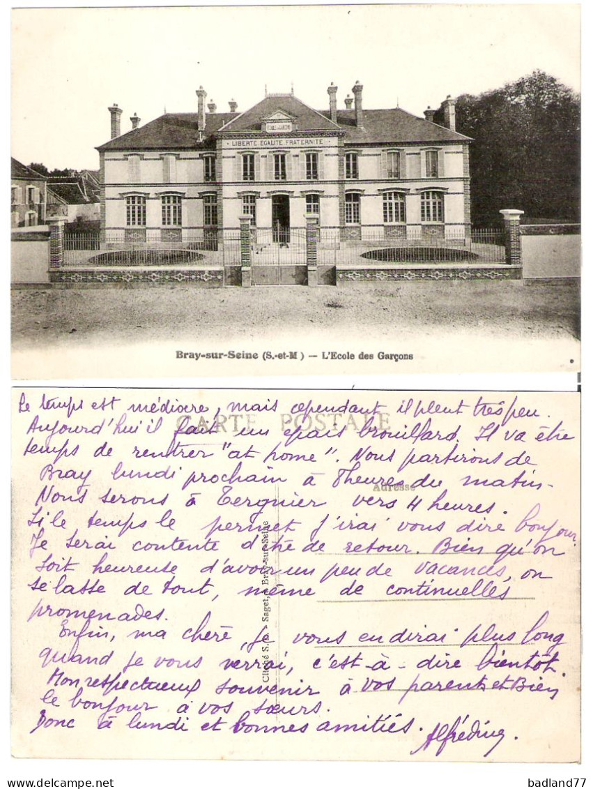 77 - BRAY-SUR-SEINE - L'Ecole Des Garçons - Bray Sur Seine