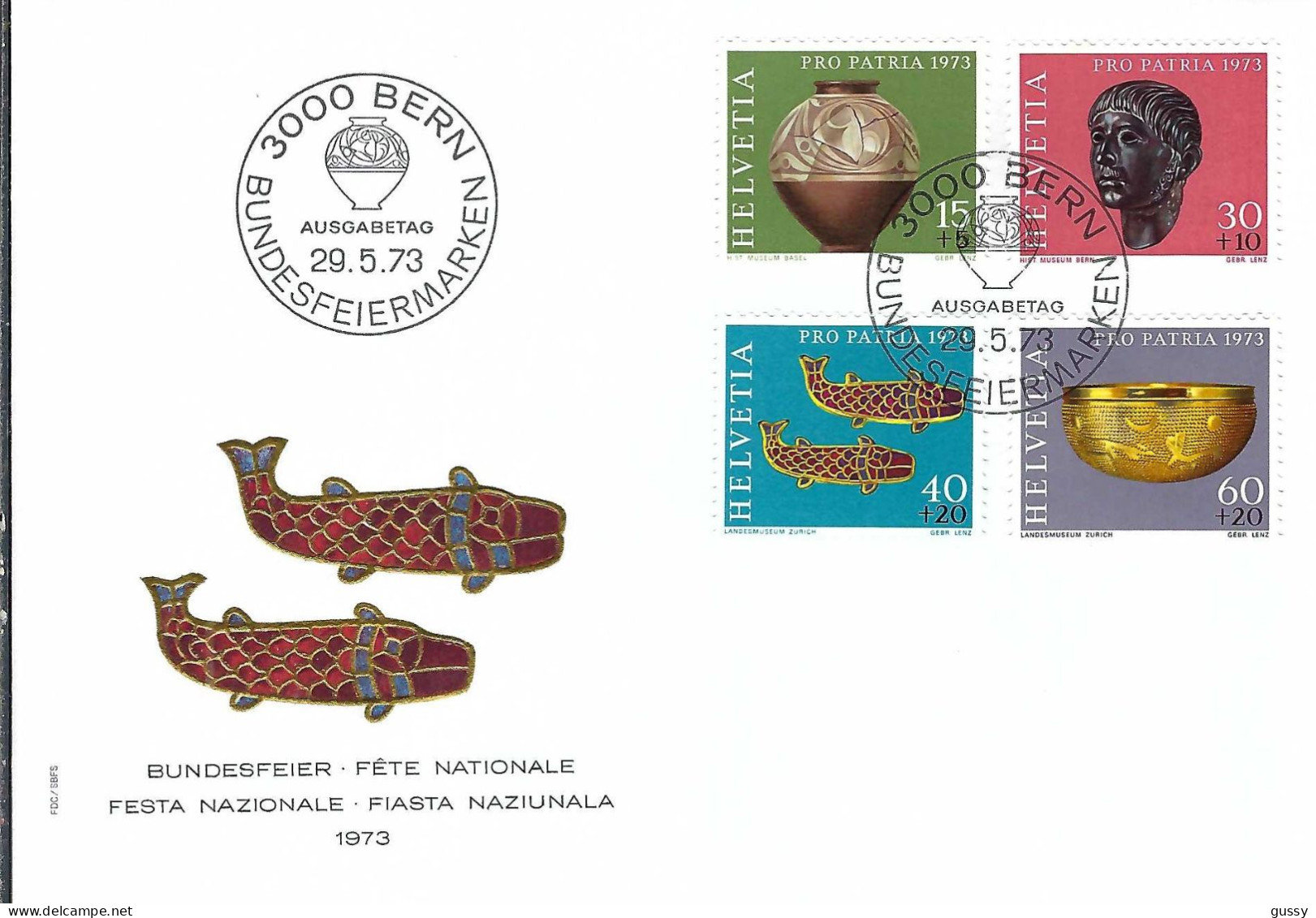 SUISSE Ca. 1973: 4x FDC De Berne - FDC