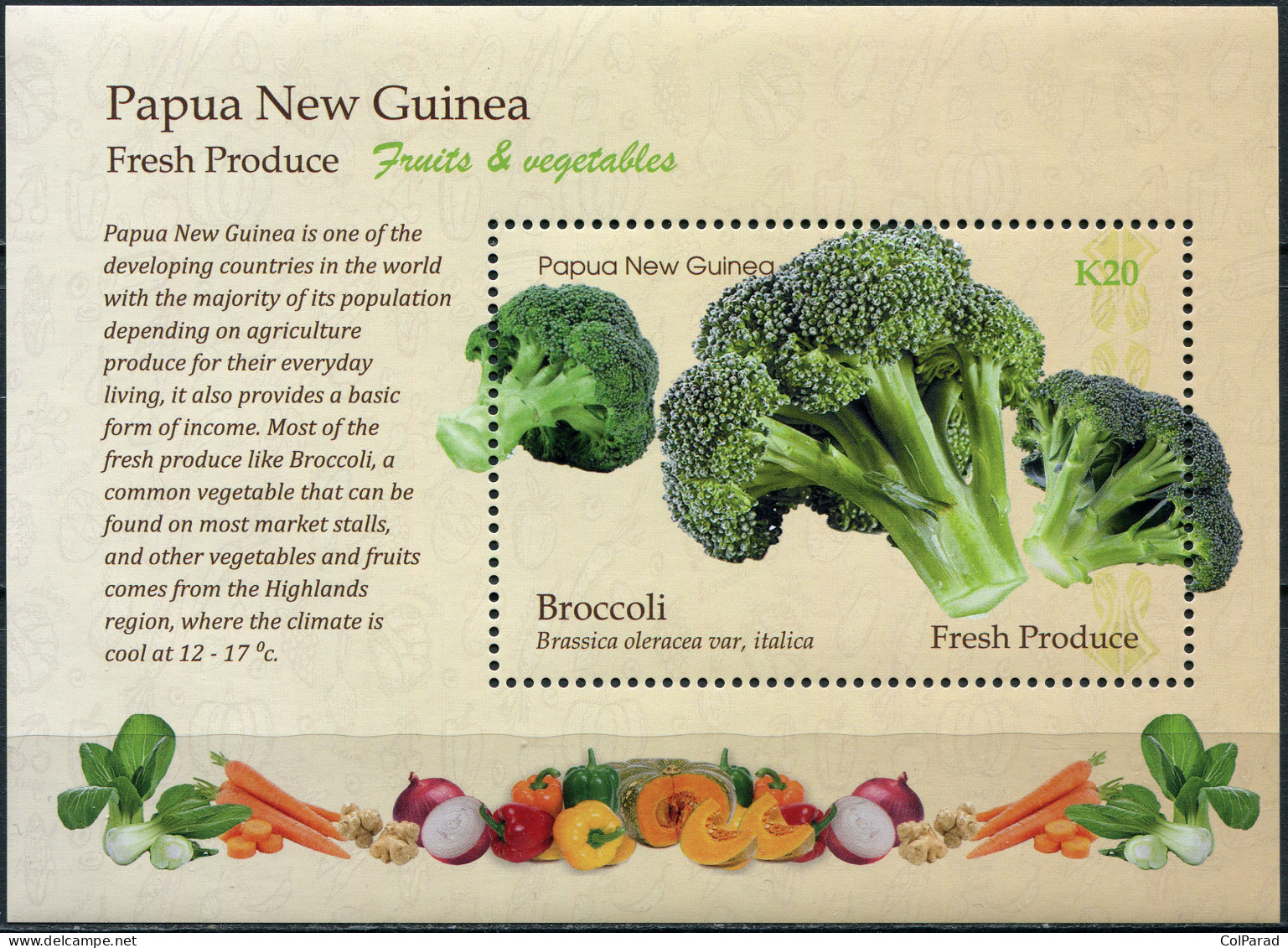 PAPUA NEW GUINEA - 2019 - SOUVENIR SHEET MNH ** - Broccoli - Papouasie-Nouvelle-Guinée