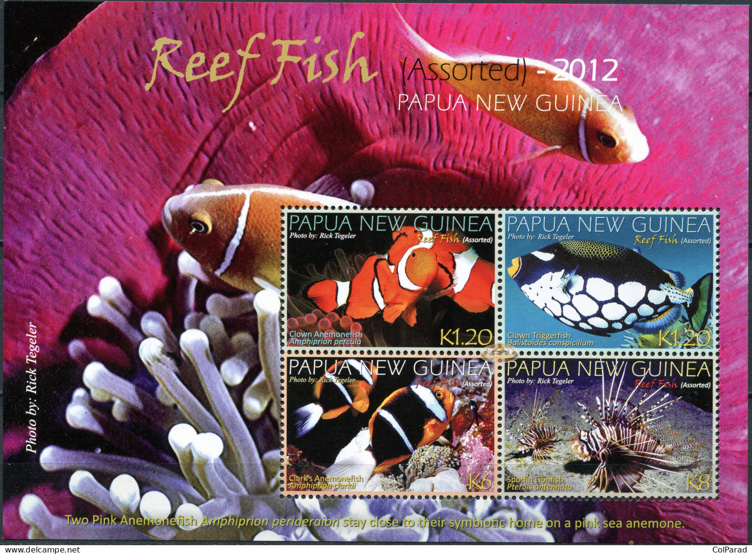 PAPUA NEW GUINEA - 2012 - MINIATURE SHEET MNH ** - Reef Fish - Papua New Guinea