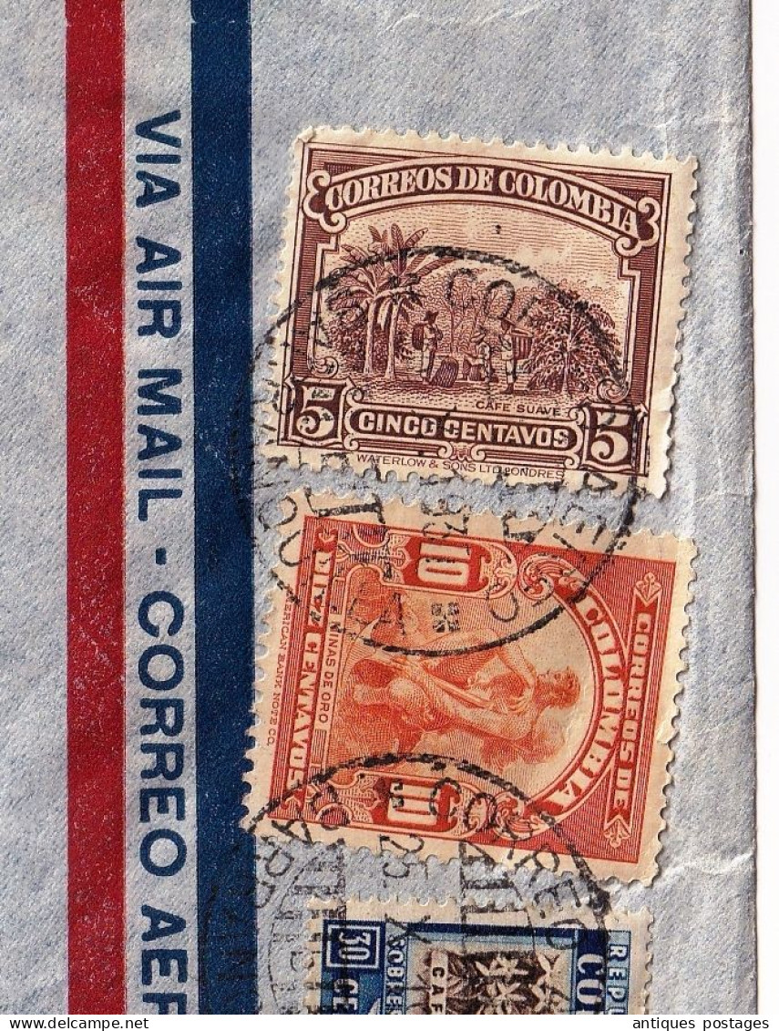 Lettre Barranquilla 1937 Colombie Colombia München Munich Deutschland Correo Aereo - Colombie