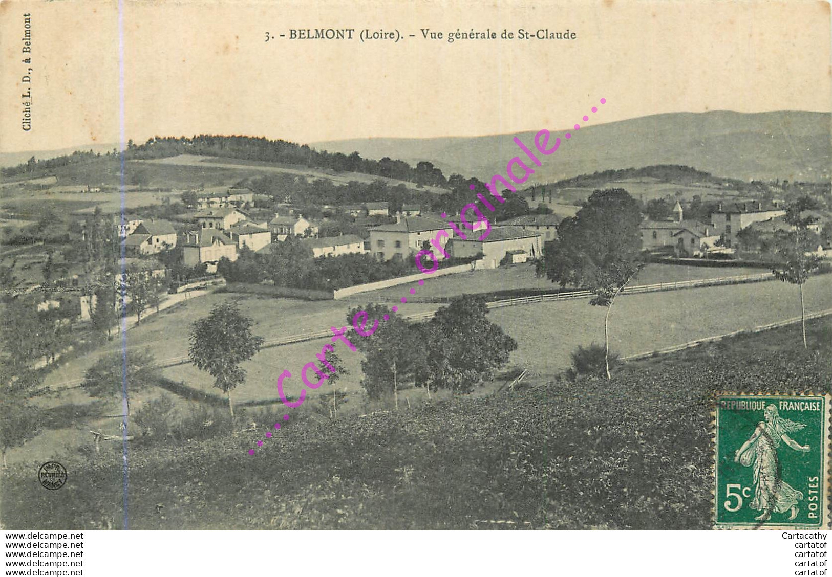 42.  BELMONT .  Vue Générale De St-Claude . - Belmont De La Loire