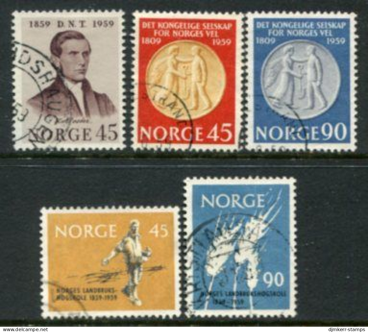 NORWAY 1959 Complete Issues Used.  Michel 433-37 - Oblitérés