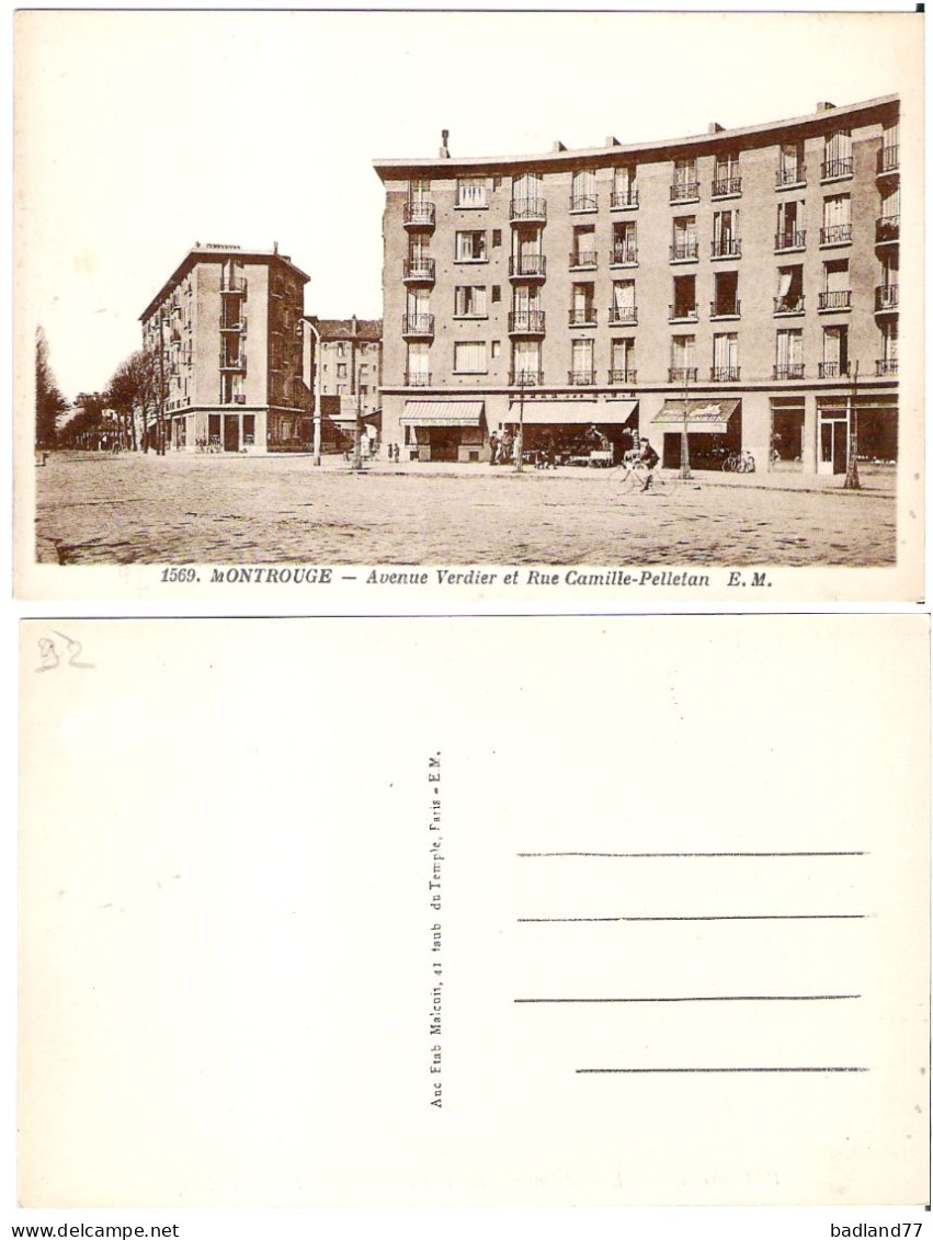 92 - MONTROUGE - Avenue Verdier Et Rue Camille-Pelletan   (non Circulée) - Montrouge
