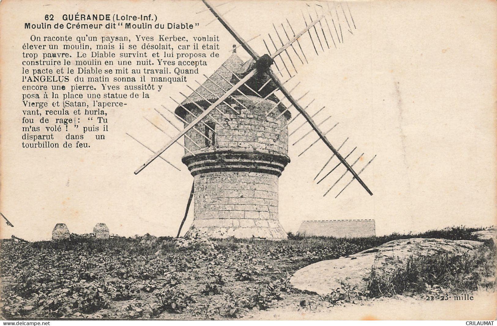 44-GUERANDE MOULIN DE CREMEUR-N°T5269-A/0385 - Guérande