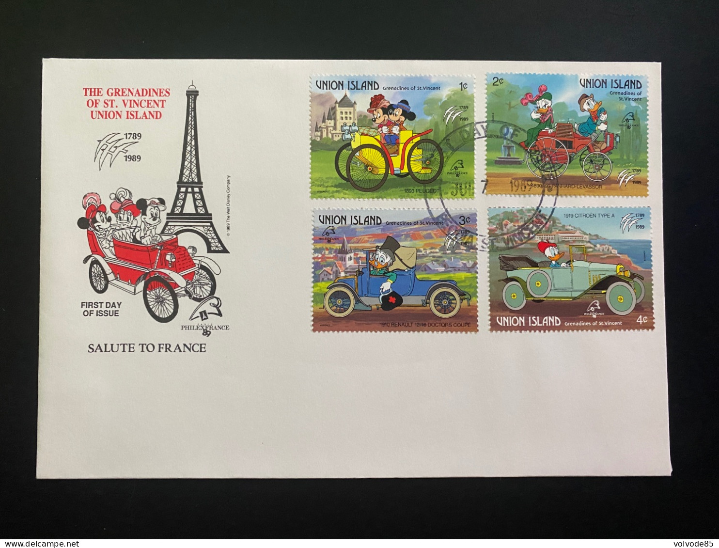 FDC Grenadines & Saint Vincent - 07/07/1989 - Mickey - Picsou - Walt Disney - Disney