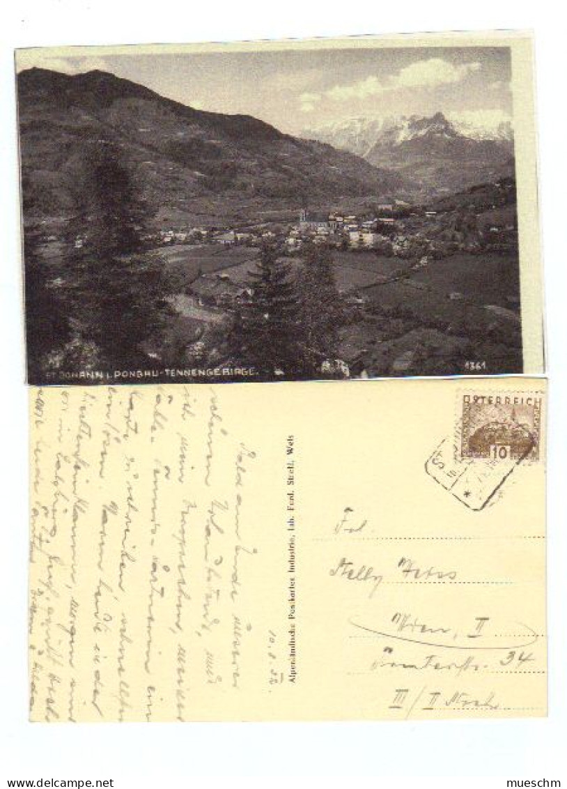 Österreich 1932, AK Von St. Johann Im Pongau, Frankiert Mit Landsch.10gr/MiNr.530, Kastenstempel St. Johann (12146W) - St. Johann Im Pongau