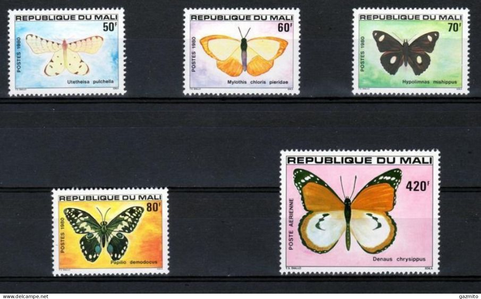 Mali 1980, Butterflies, 5val - Papillons