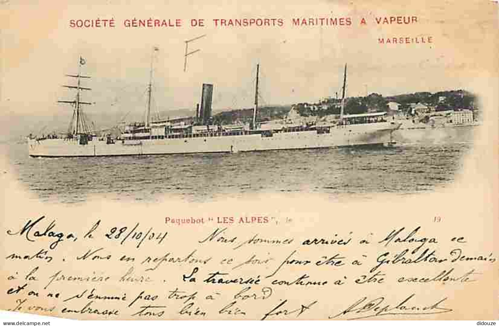 13 - Marseille - Société Générale De Transports Maritimes à Vapeur - Paquebot Les Alpes - Bateaux - Précurseur - CPA - V - Joliette, Hafenzone