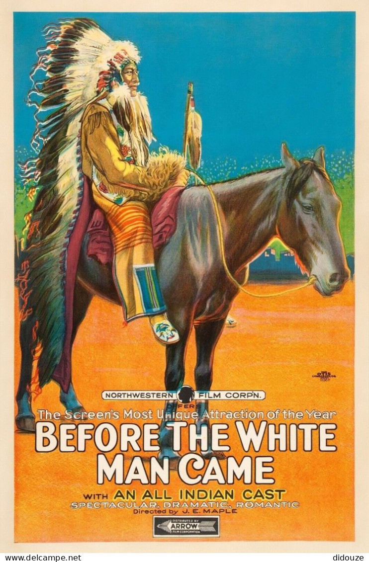 Cinema - Before The White Man Came - Indiens - Chevaux - Illustration Vintage - Affiche De Film - CPM - Carte Neuve - Vo - Affiches Sur Carte