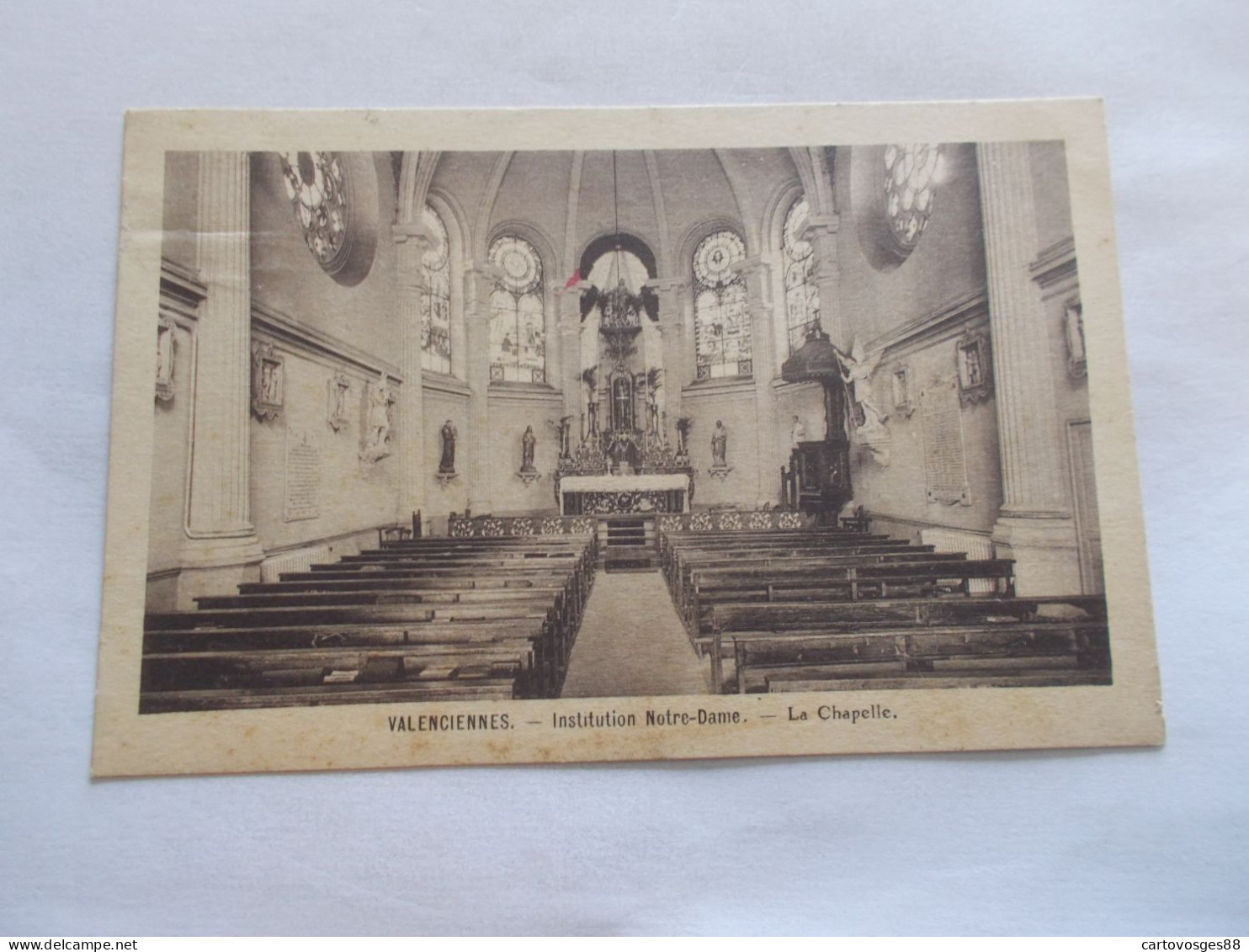 VALENCIENNES ( 59 Nord ) INSTITUTION NOTRE DAME LA CHAPELLE L INTERIEUR 1944 CARTE  RARE - Valenciennes