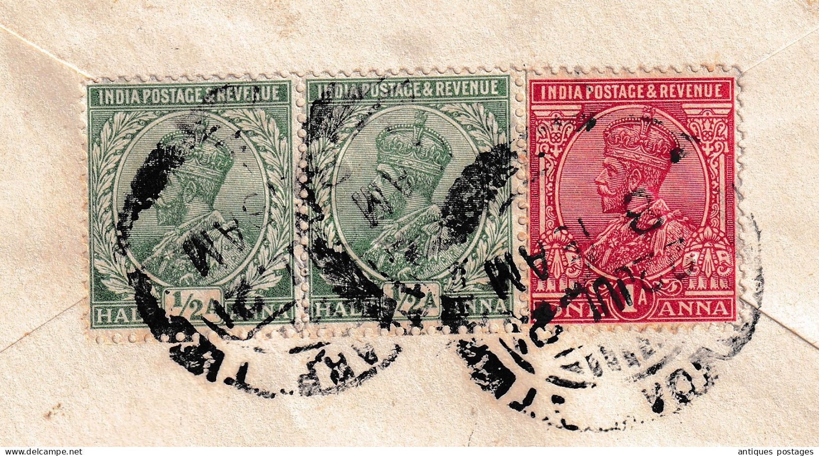 Lettre 1921 Postal Stationery Inde India Postage Half Anna La Chaux De Fonds Suisse Switzerland King George V - 1911-35 Roi Georges V