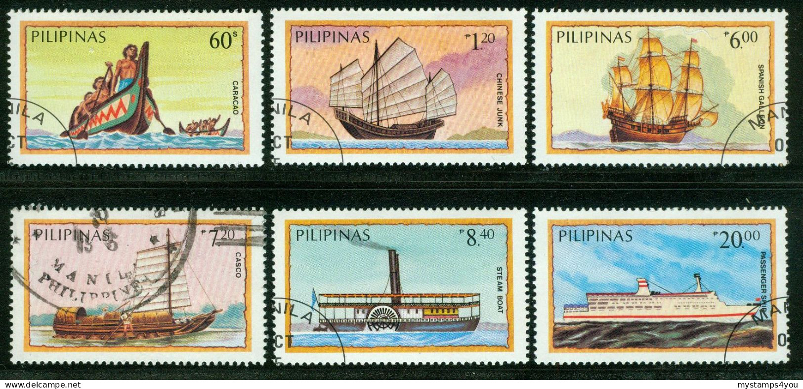 Bm Philippines 1984 MiNr 1629-1634 Used | Water Transport. Ships #kar-1003-3 - Philippines