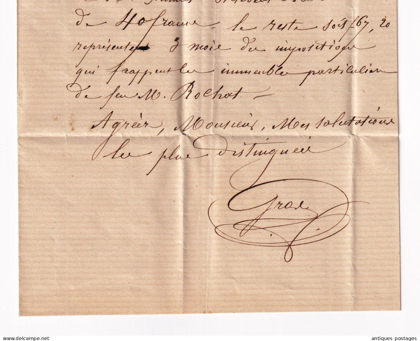 Lettre 1867 Grenoble Isère Avec Correspondance Timbre Napolélon III 10 Centimes - 1862 Napoléon III.