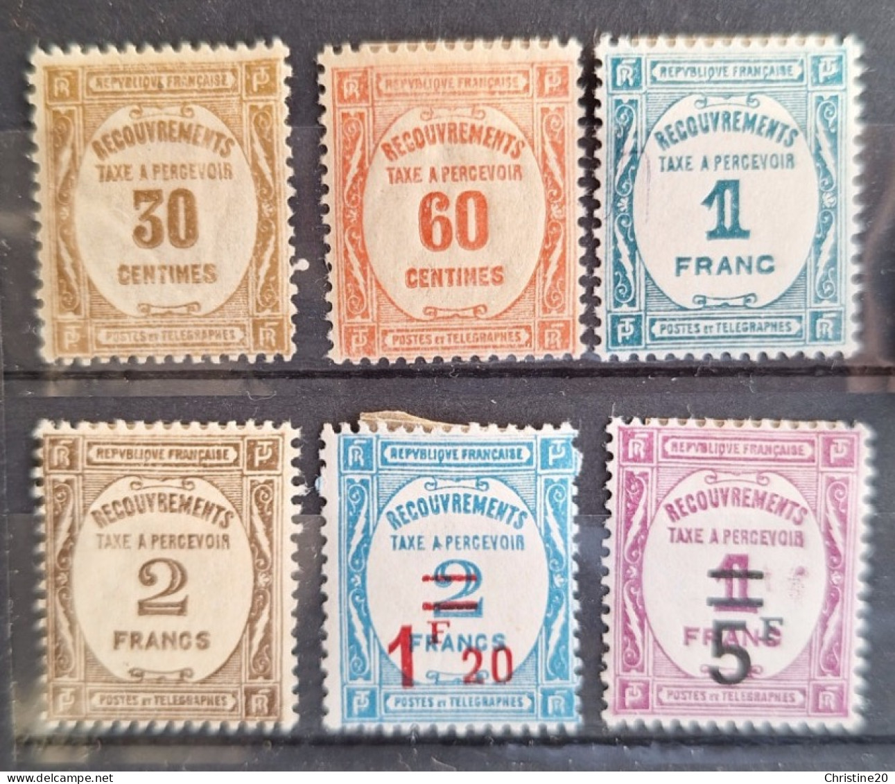 France 1929 Taxe N°57,58,60,62,64,65 *TB Cote 332€ - 1859-1959 Neufs