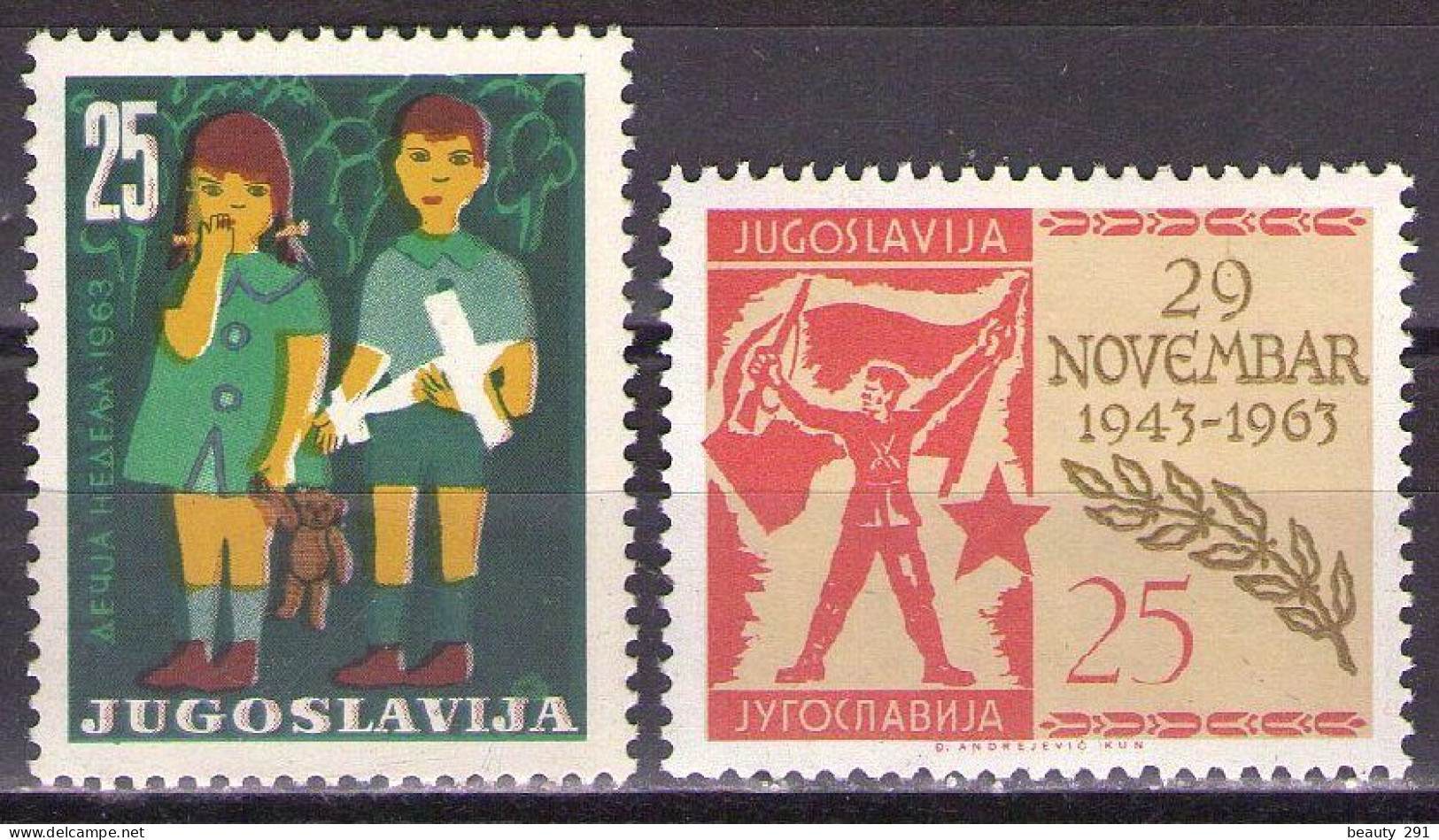 Yugoslavia 1963 - Children's Week,20th Anniversary Of Democratic Federation - Mi 1056,1063 - MNH**VF - Ungebraucht