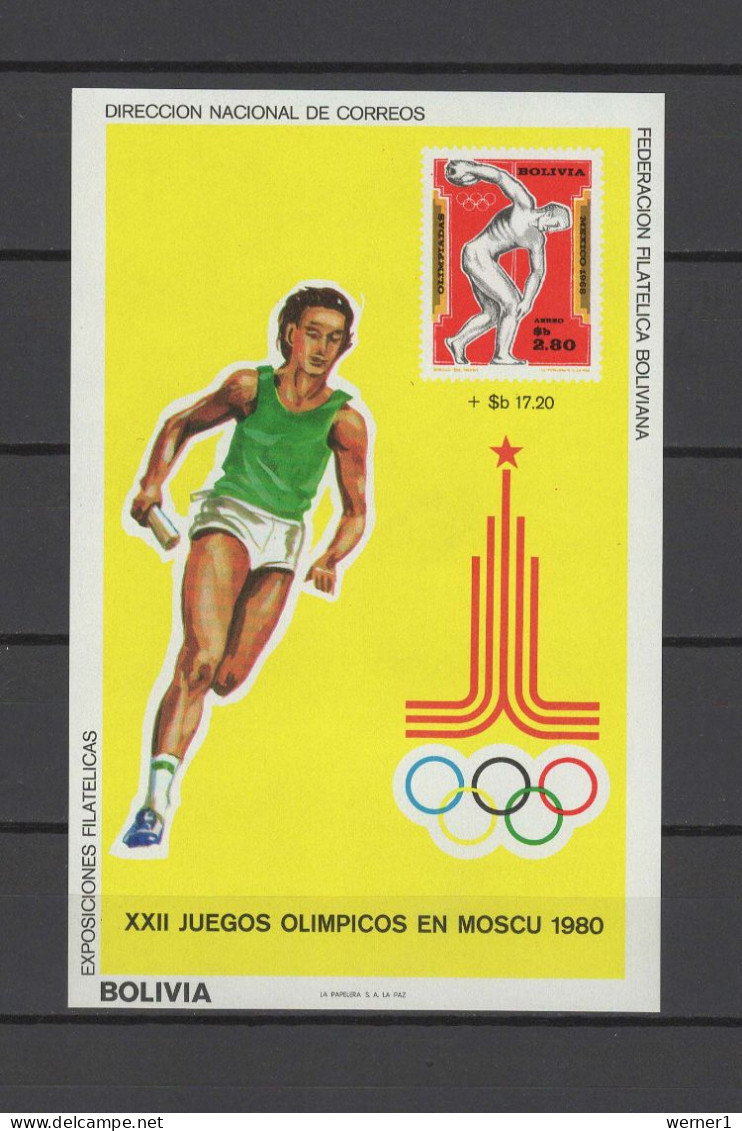 Bolivia 1980 Olympic Games Moscow, Athletics S/s MNH -scarce- - Summer 1980: Moscow