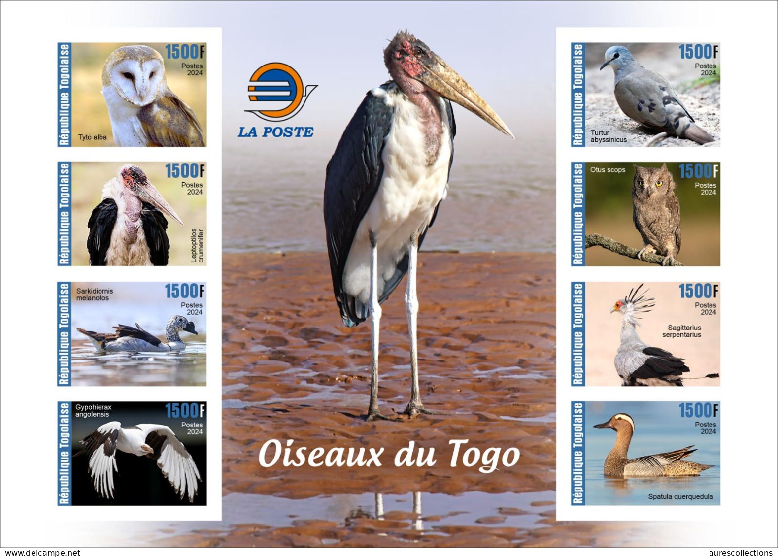 TOGO 2024 PACK MS 8V & 16V IMPERF - REG & OVERPRINT - BIRDS DUCK DUCKS BARN OWL OWLS SECRETARY EAGLES EAGLE DOVES - MNH - Uilen