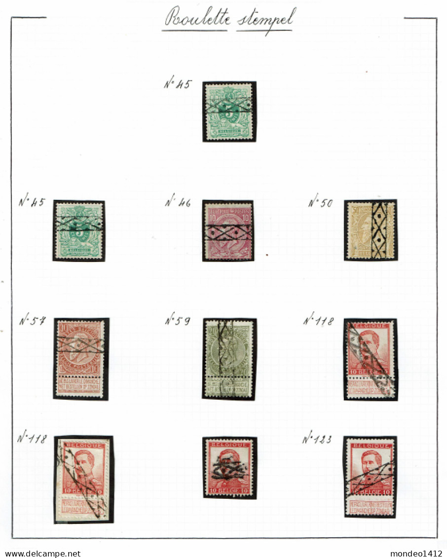 België - Oblitération - Roulette Stempel - Collections