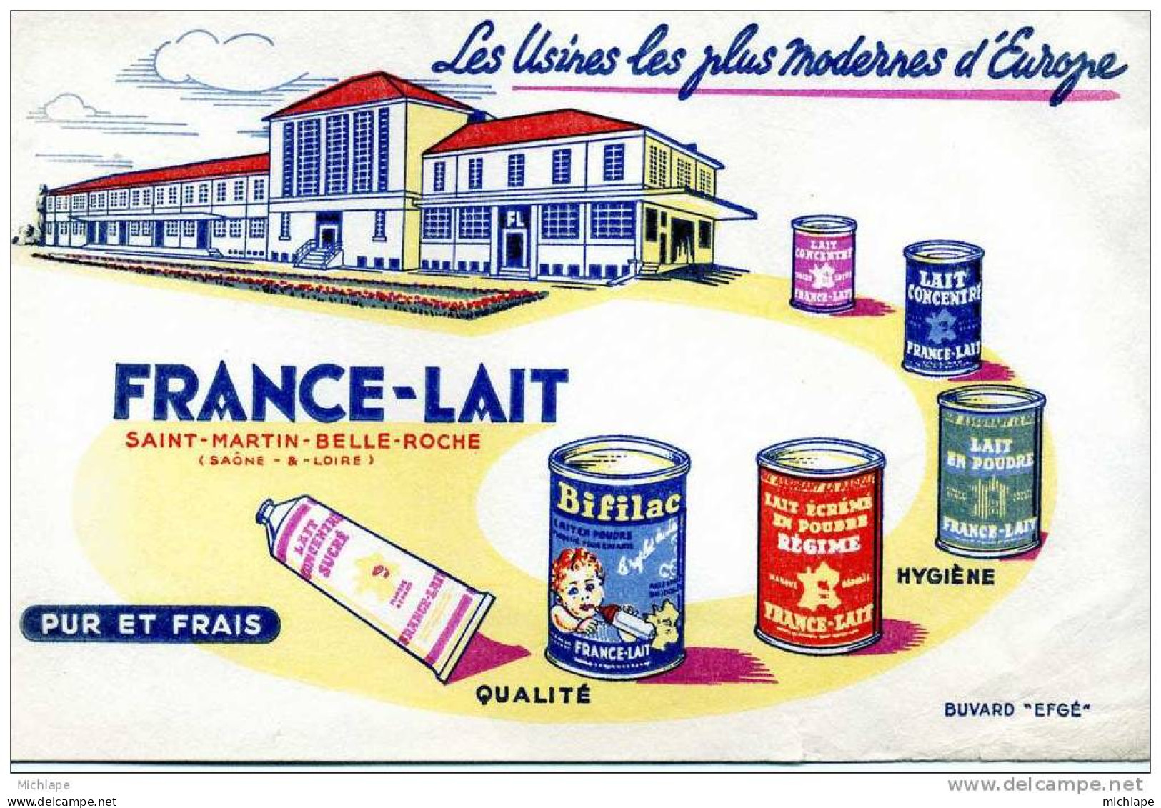 BUVARD13X20cm    FRANCE LAIT ST MARTIN BELLE ROCHE 71 - Levensmiddelen