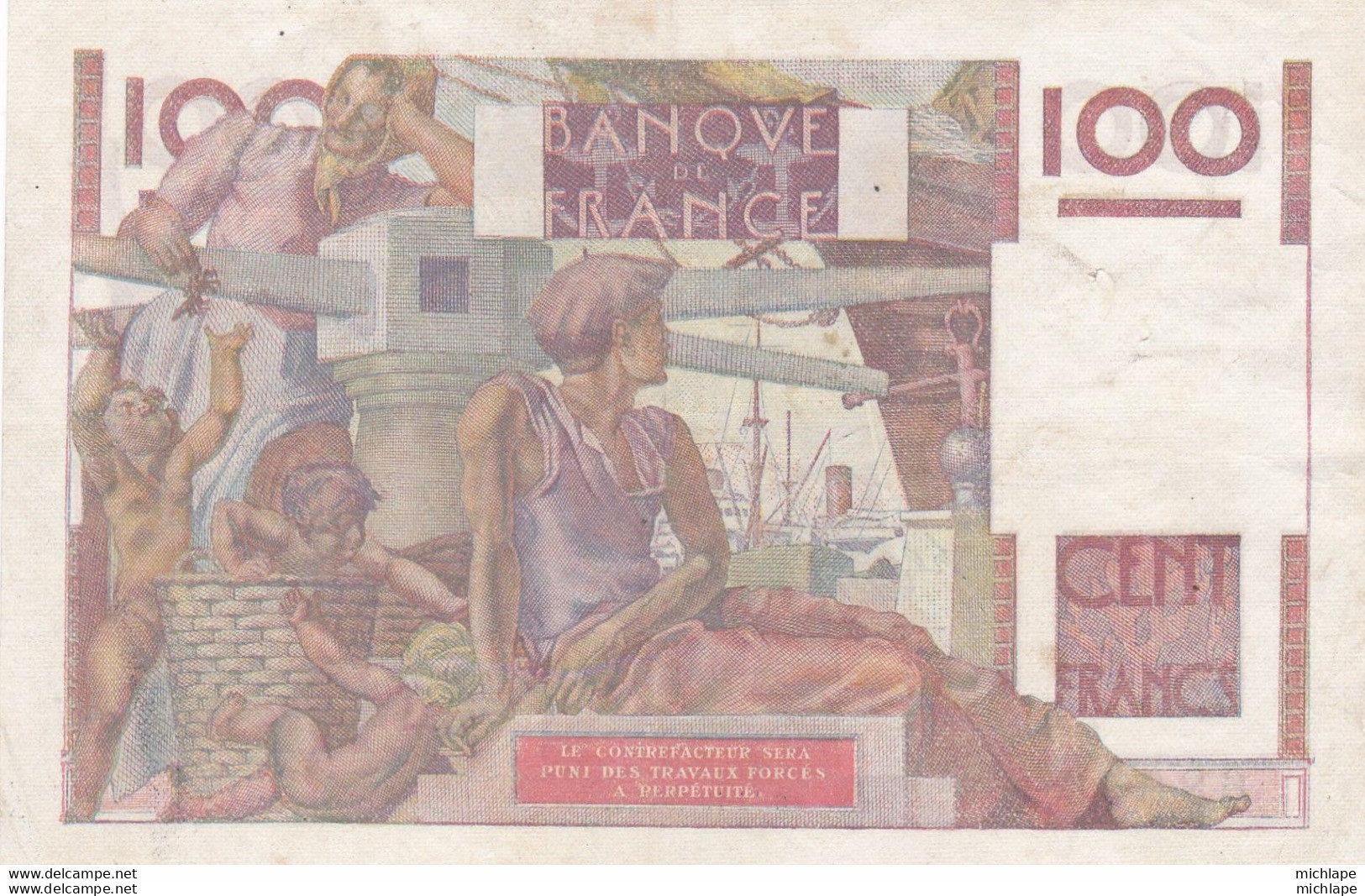 100 Francs  - Jeune  Paysan C . 3 - 4   1952   -  S 439 - 100 F 1945-1954 ''Jeune Paysan''