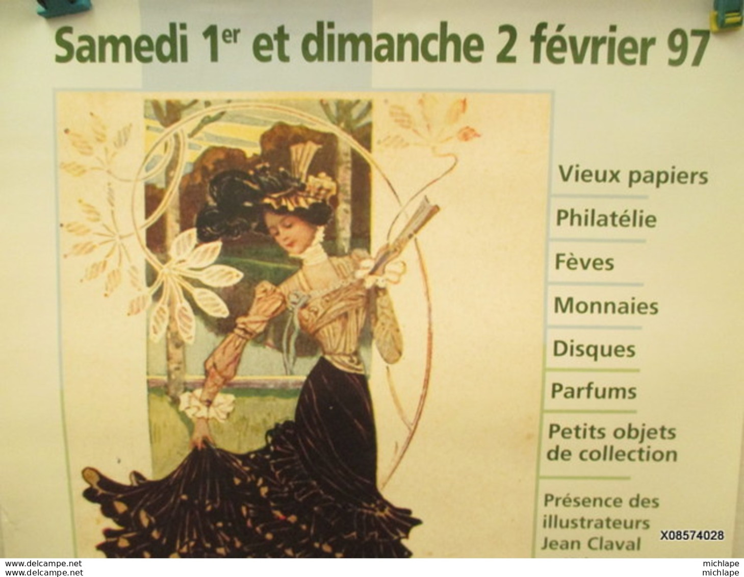 Affiche -   Bourse Cartes Postales  St Julien (Troyes)  -fevrier 1997  40 Cm Sur 60 Cm - Posters