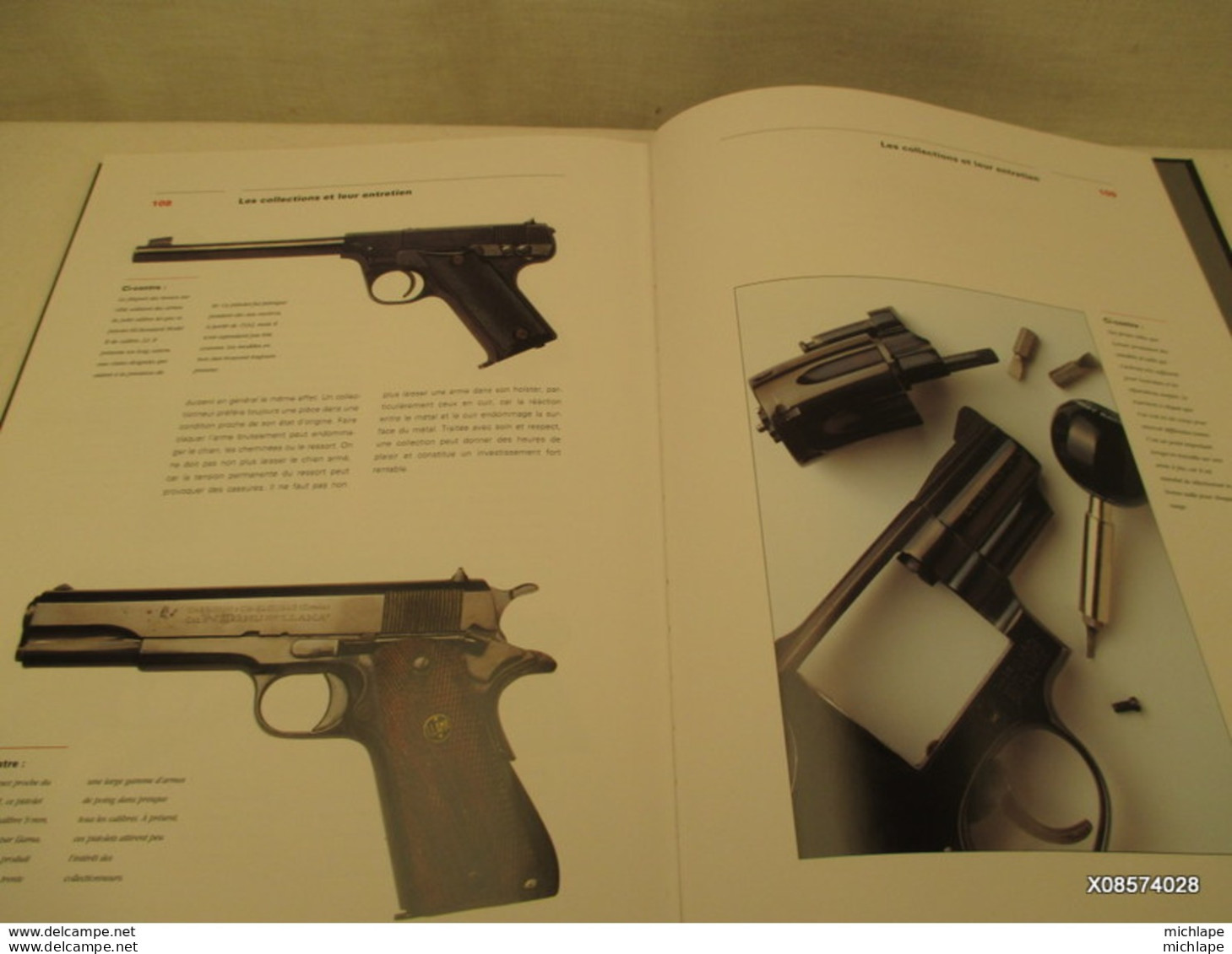 LIVRE  - les armes de poing  -  edition 1994 - format 33 cm X 24 cm - 112 pages  tres bon etat