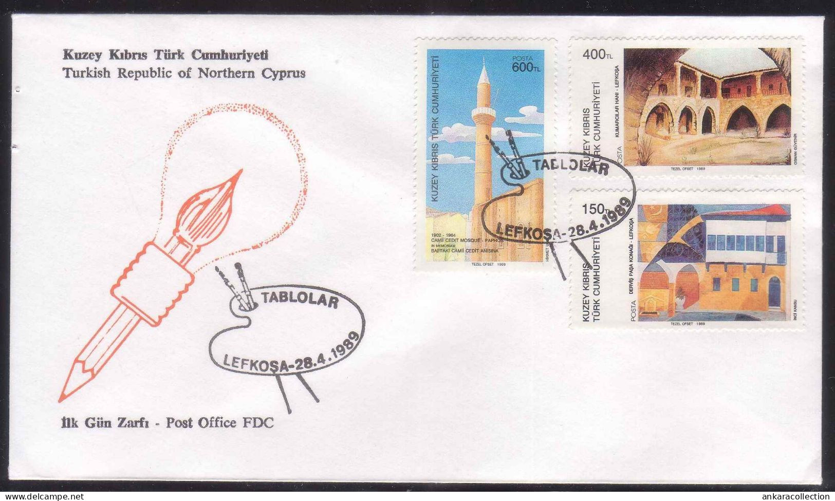 AC - NORTHERN CYPRUS FDC - PAINTINGS 28 APRIL 1989 - Ungebraucht