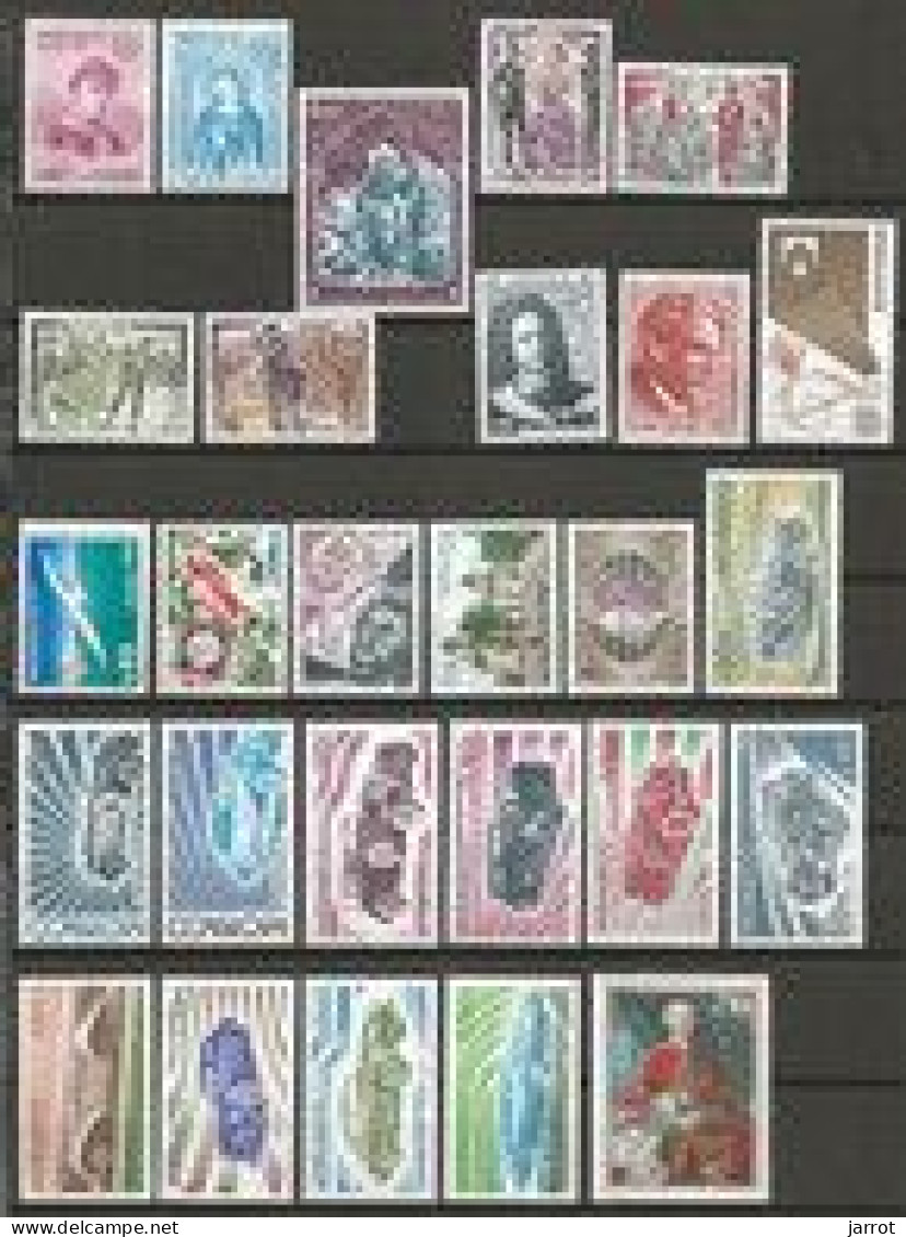 Année 1975 MNH ** Avec N° 1003 à 1042 PA 100 à 103 Bloc 10 Et Préo 34 à 37 - Años Completos