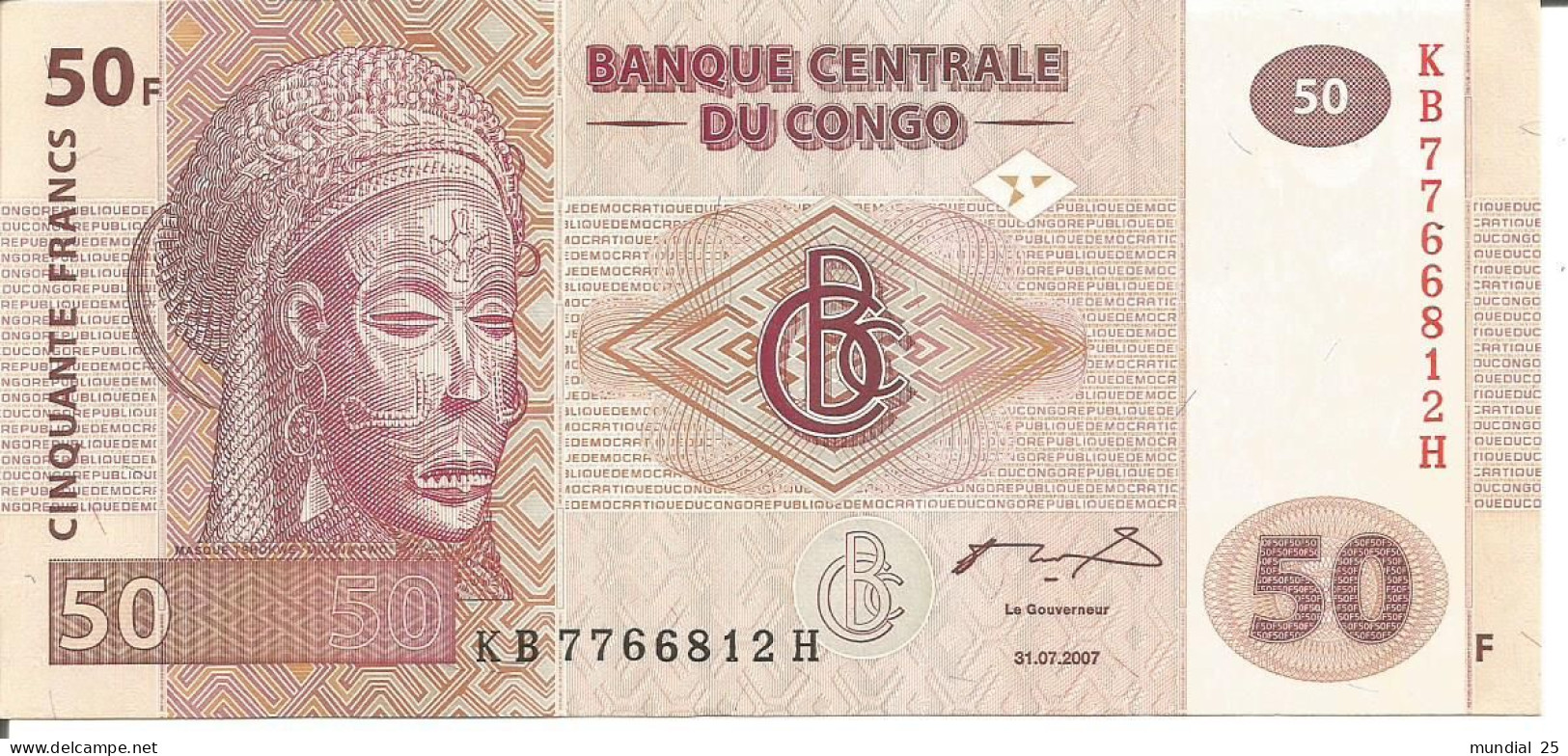 CONGO 50 FRANCS 31/07/2007 - République Démocratique Du Congo & Zaïre