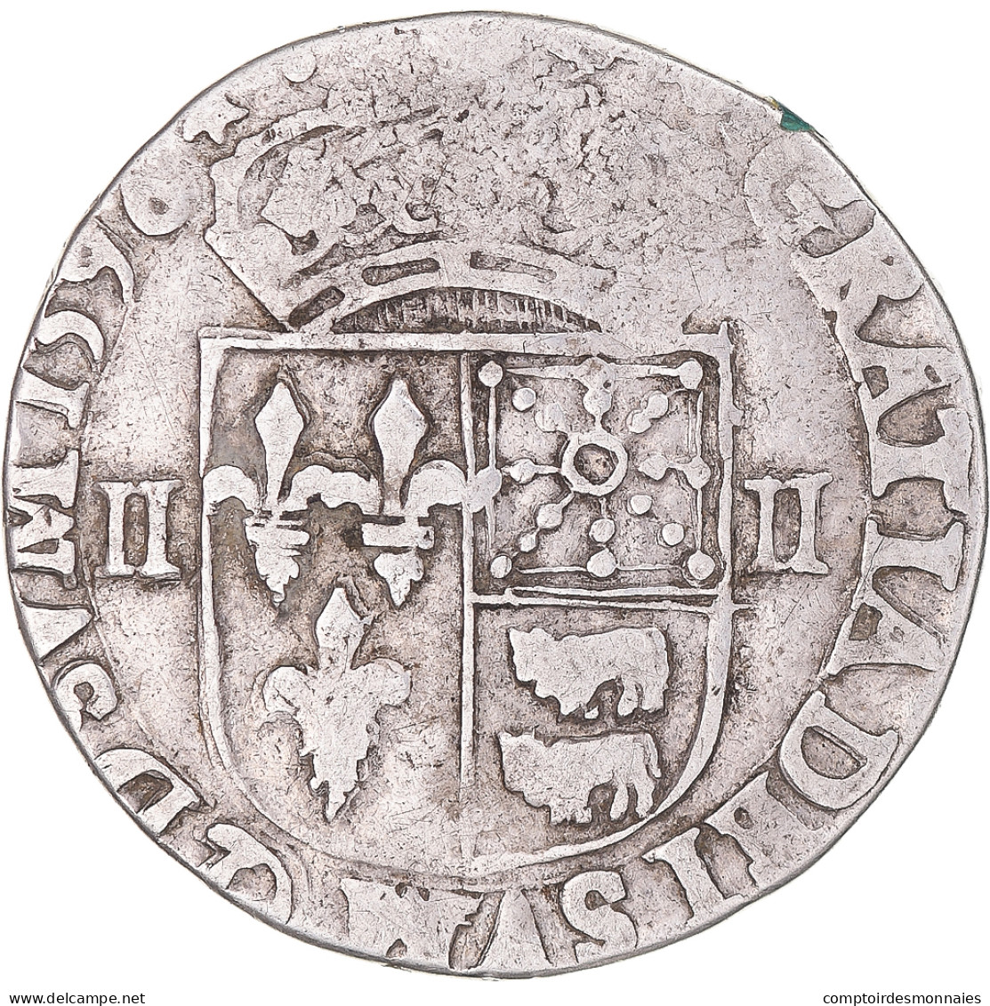 Monnaie, France, Henri IV, 1/4 Ecu De Béarn, 1596, Morlaas, TB+, Argent - 1589-1610 Henri IV Le Vert-Galant