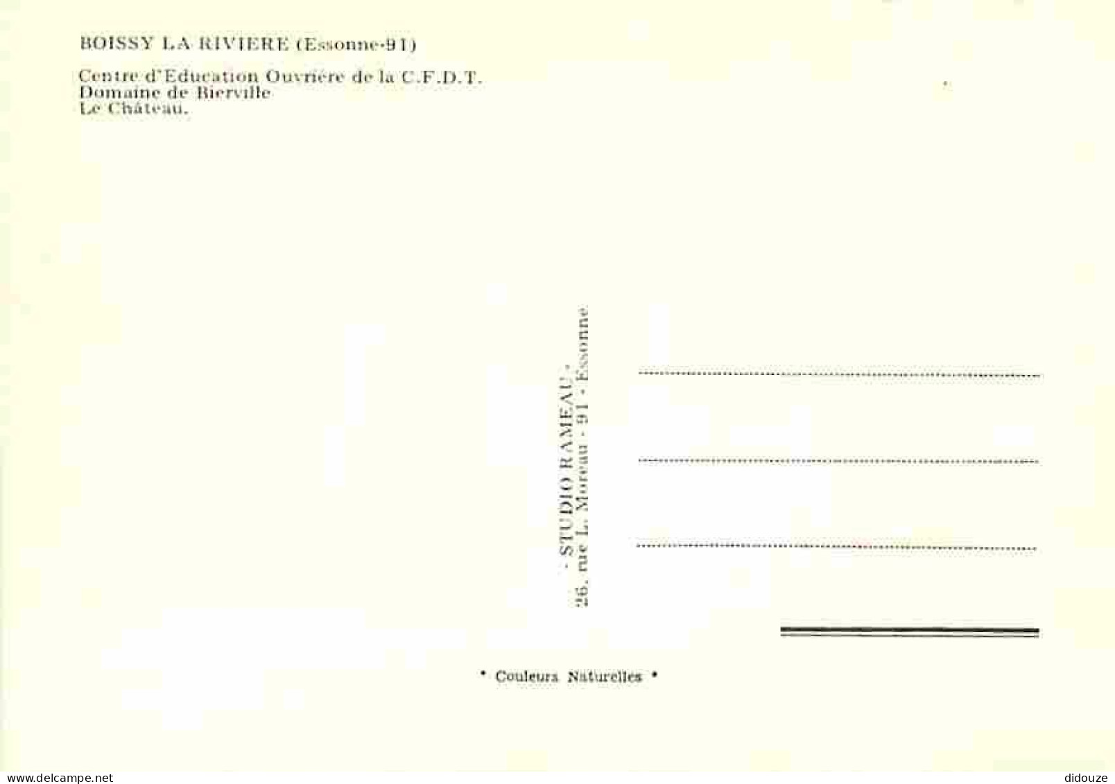 91 - Boissy La Rivière - Centre D'Education Ouvrière De La CFDT - Domaine De Bierville - Le Château - Carte Neuve - CPM  - Boissy-la-Rivière