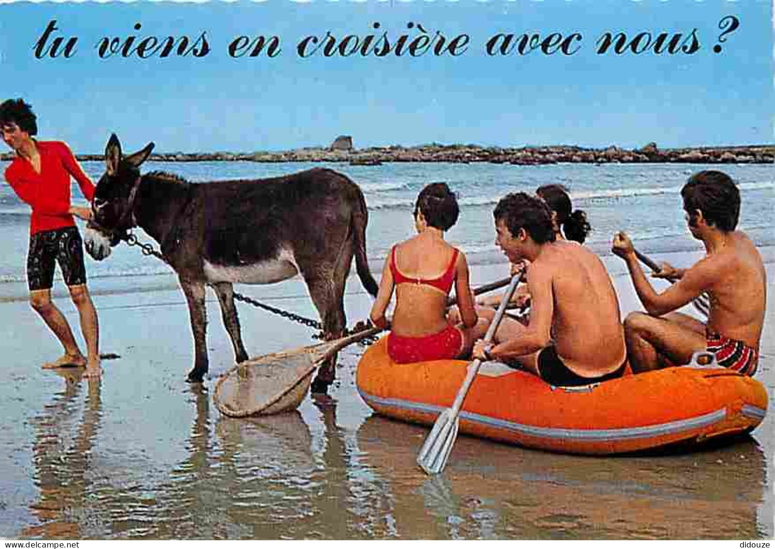 Animaux - Anes - Plage - Canoe - Carte Humoristique - Carte Neuve - CPM - Voir Scans Recto-Verso - Esel