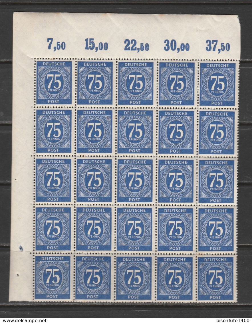 Allemagne 1946 : Timbres Yvert & Tellier N° 24 En Feuille D'époque ( 25 Timbres + Bord De Feuille ). - Ungebraucht