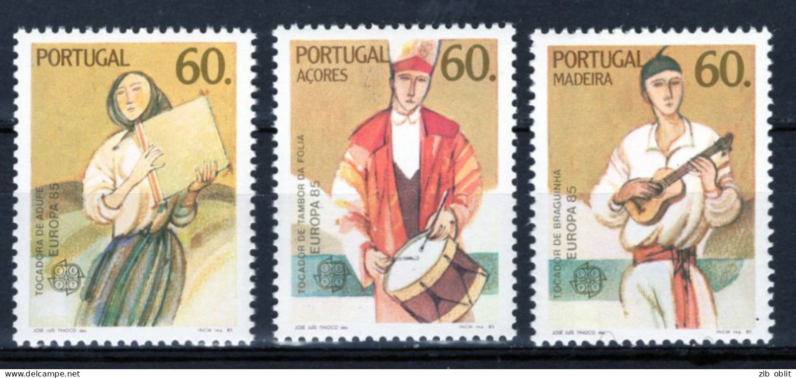 (alm10) EUROPA CEPT  Xx MNH  PORTUGAL ACORES MADERE MADEIRA Music Musique Tambour Guitare Tambourin - Musique