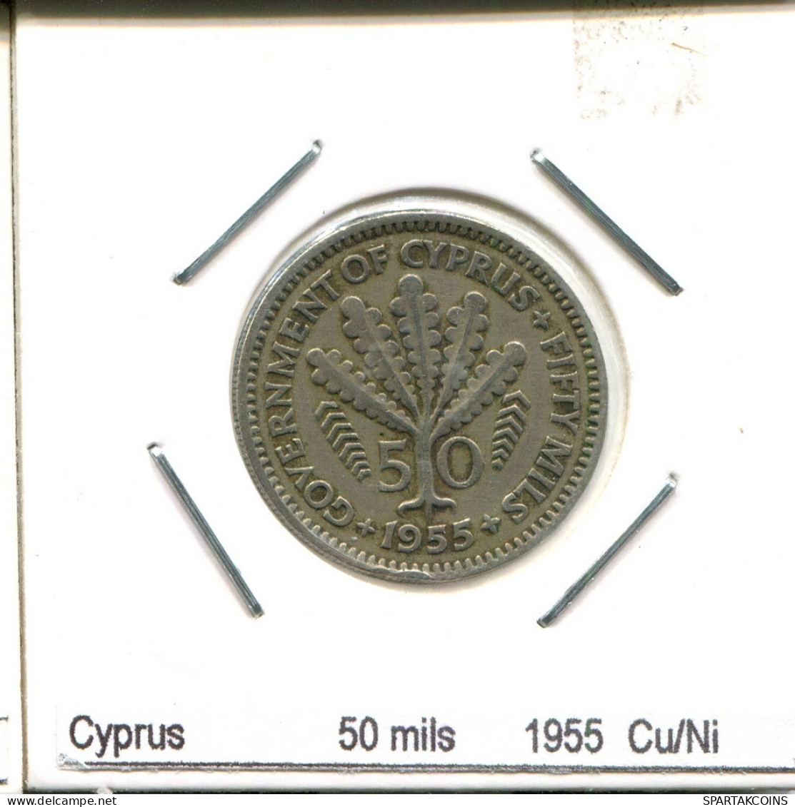 50 MILS 1955 CHIPRE CYPRUS Moneda #AS458.E.A - Cyprus