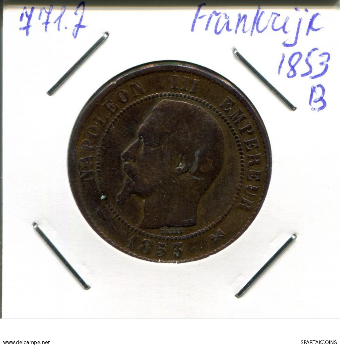 10 CENTIMES 1853 B FRANCIA FRANCE Napoleon III Moneda #AN042.E.A - 10 Centimes