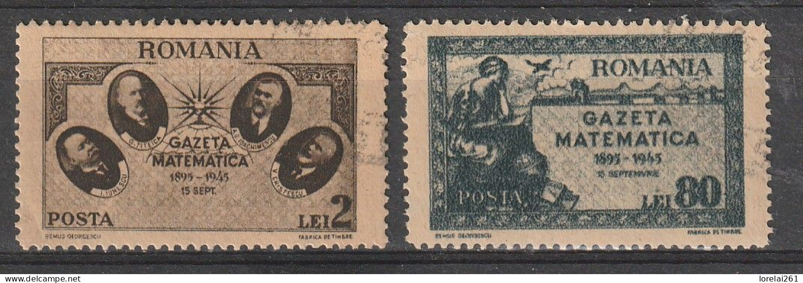 1945 -  Gazette Mathématique Mi No  900/901 - Used Stamps