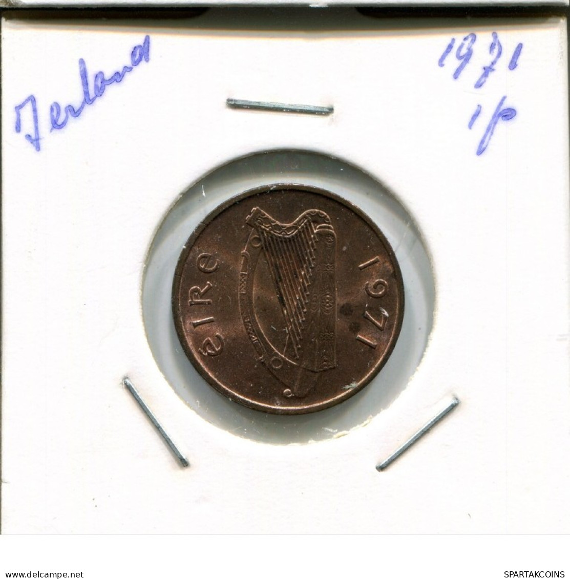 1 PENNY 1971 IRLANDA IRELAND Moneda #AN671.E.A - Irlande