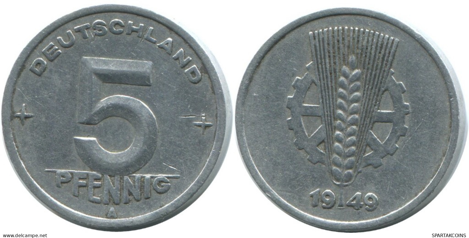 5 PFENNIG 1949 A DDR EAST GERMANY Coin #AE021.U.A - 5 Pfennig