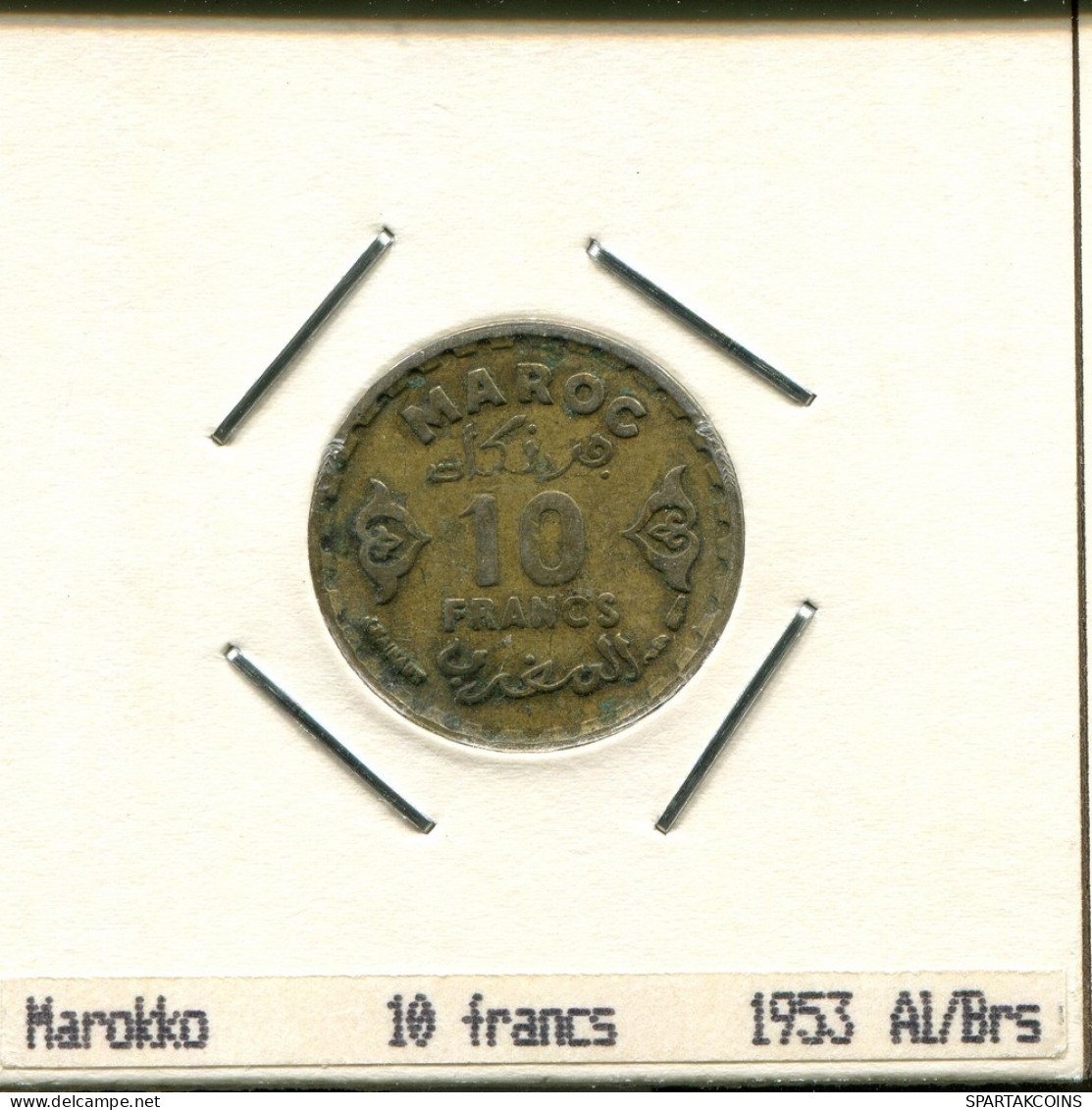 10 FRANCS 1953 MARRUECOS MOROCCO Moneda #AS085.E.A - Morocco