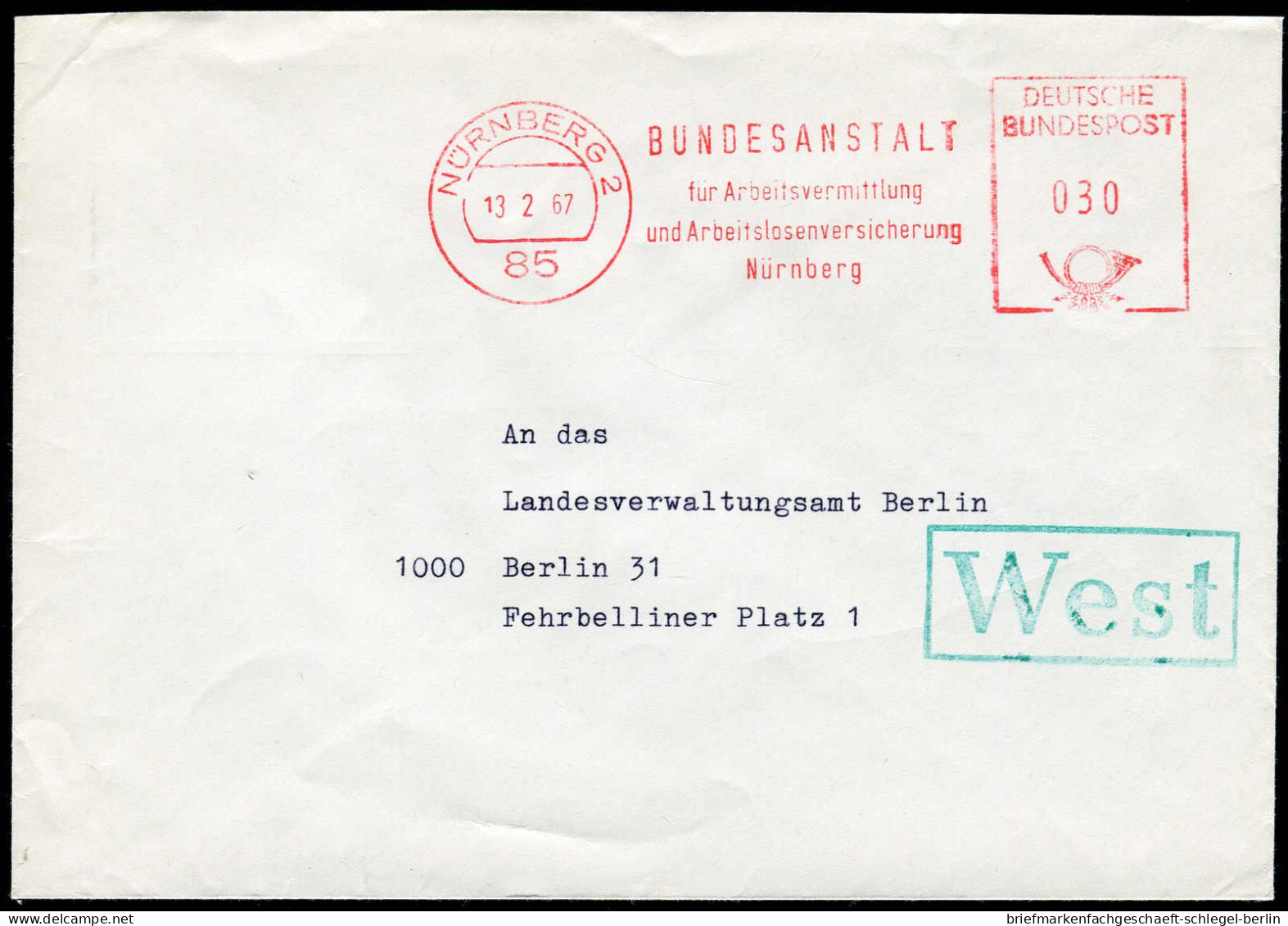 Bundesrepublik Deutschland, 1967, AFS, Brief - Otros & Sin Clasificación