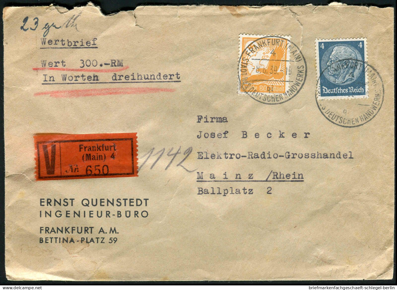 Deutsches Reich, 1939, 514, 536, Brief - Other & Unclassified
