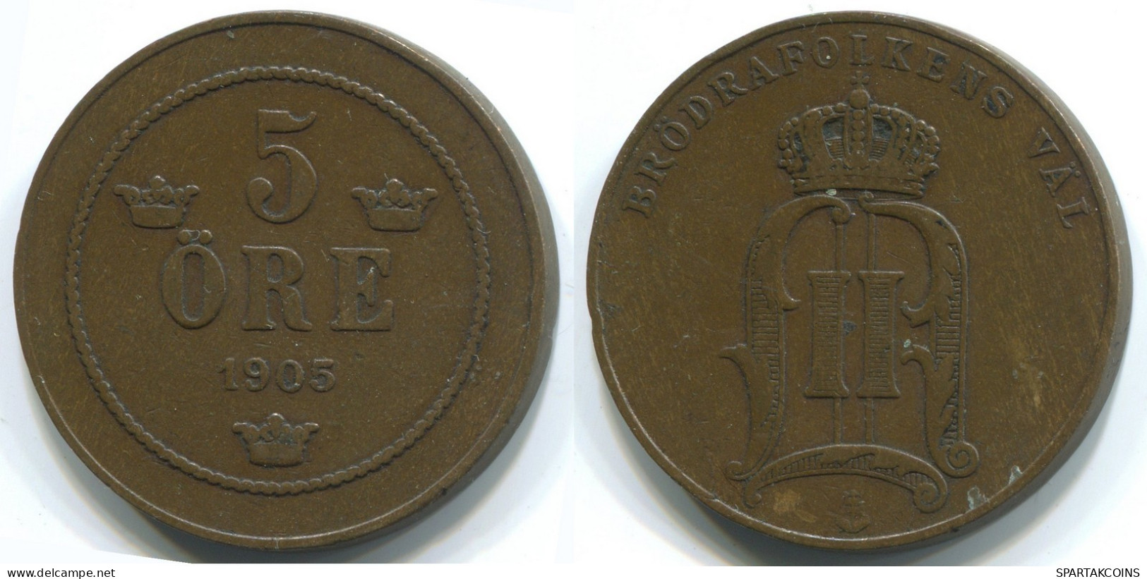 5 ORE 1905 SCHWEDEN SWEDEN Münze #WW1076.D.A