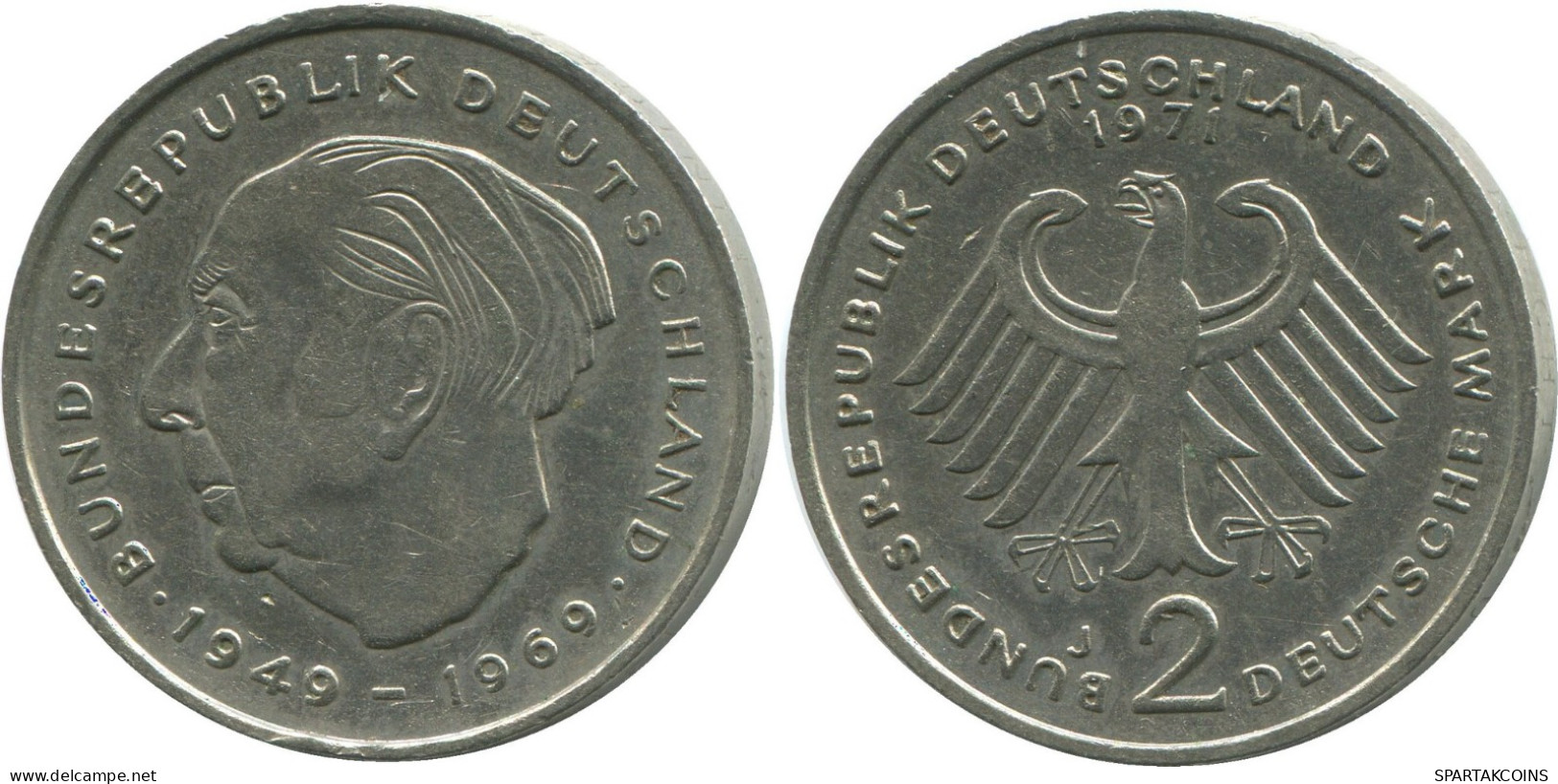 2 DM 1971 J BRD DEUTSCHLAND Münze GERMANY #DE10369.5.D.A - 2 Marchi