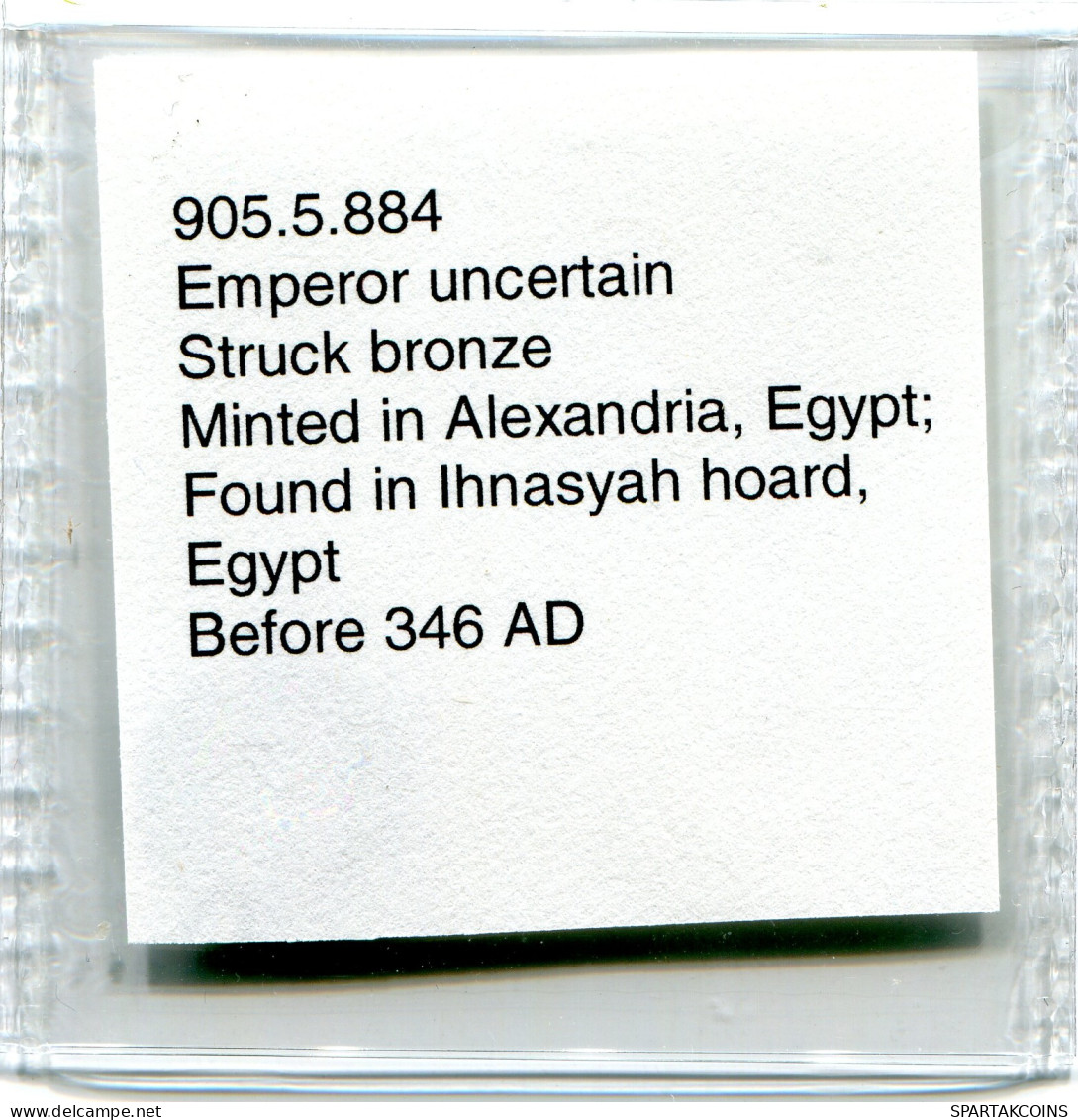 ROMAN Moneda MINTED IN ALEKSANDRIA FOUND IN IHNASYAH HOARD EGYPT #ANC10174.14.E.A - The Christian Empire (307 AD To 363 AD)